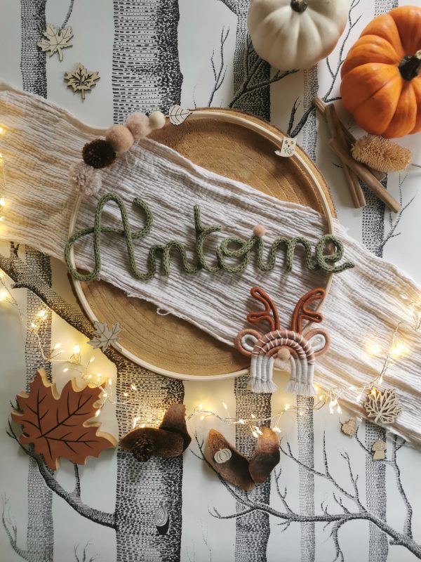 Couronne prénom tricotin avec animaux macramé – Image 3