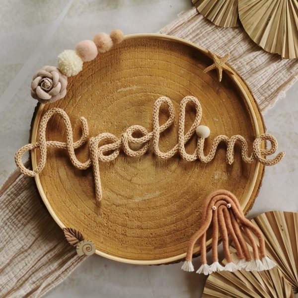 Couronne prénom tricotin avec animaux macramé – Image 3