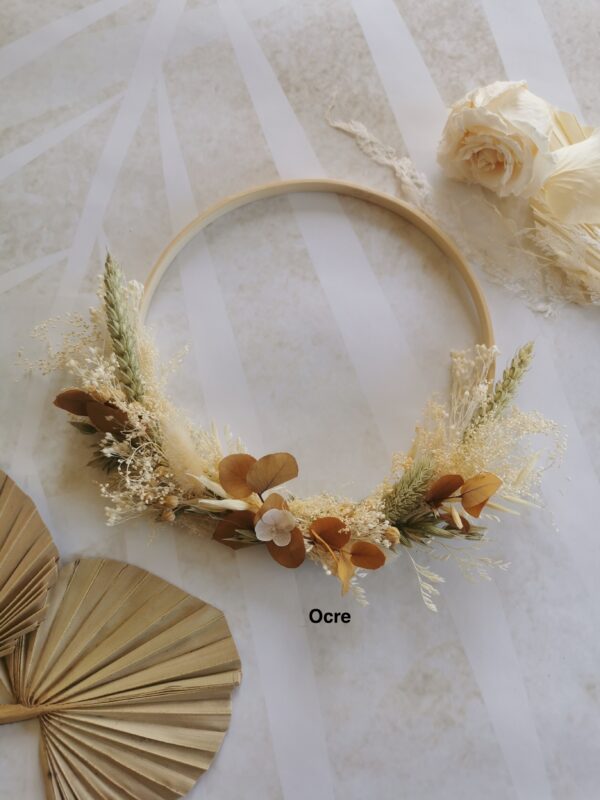 Couronne fleur séchée avec personnalisation fil doré – Image 8