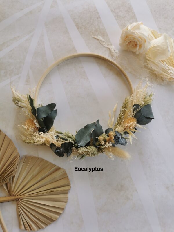 Couronne fleur séchée avec personnalisation fil doré – Image 10