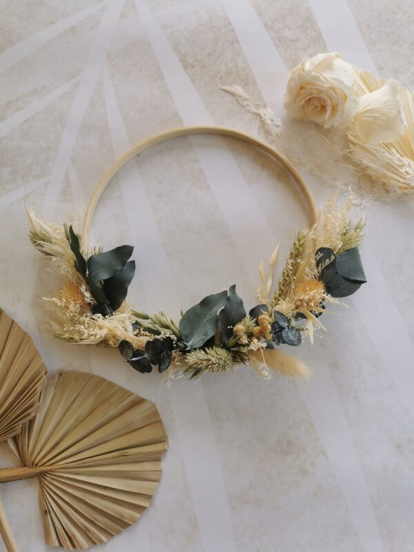 Couronne fleurs séchées avec personnalisation tricotin – Image 5