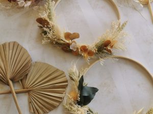 Couronne fleur séchée avec couronne seule