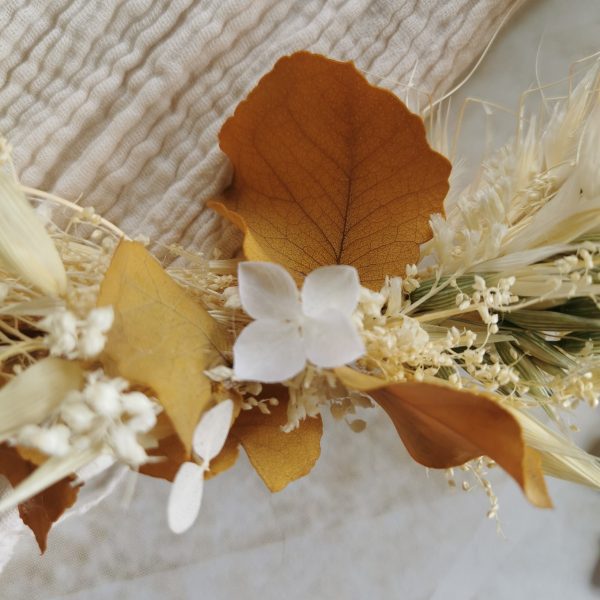 Couronne fleur séchée avec personnalisation fil doré – Image 11