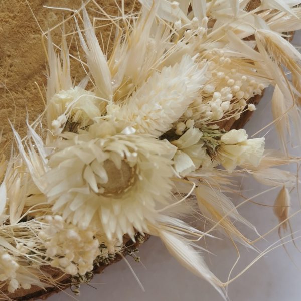 Couronne fleur séchée avec personnalisation fil doré – Image 12