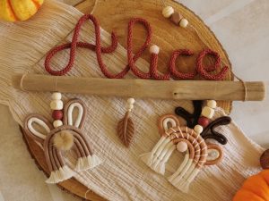 Cadeau à personnaliser prénom tricotin et animaux