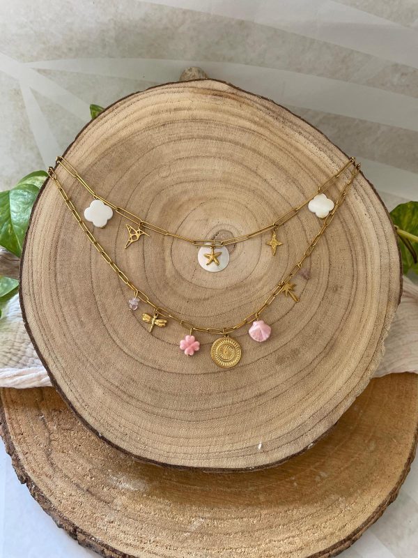 Collier charms nacre et doré – Image 7
