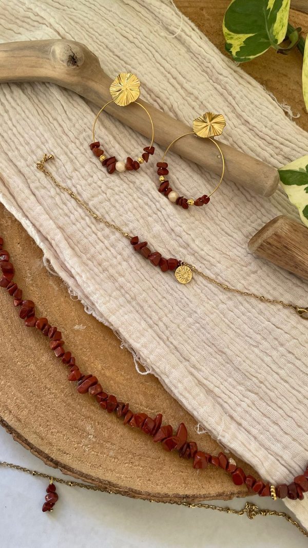Bracelet doré et perles chips rouille – Image 5