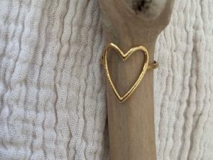 Bague coeur ajustable