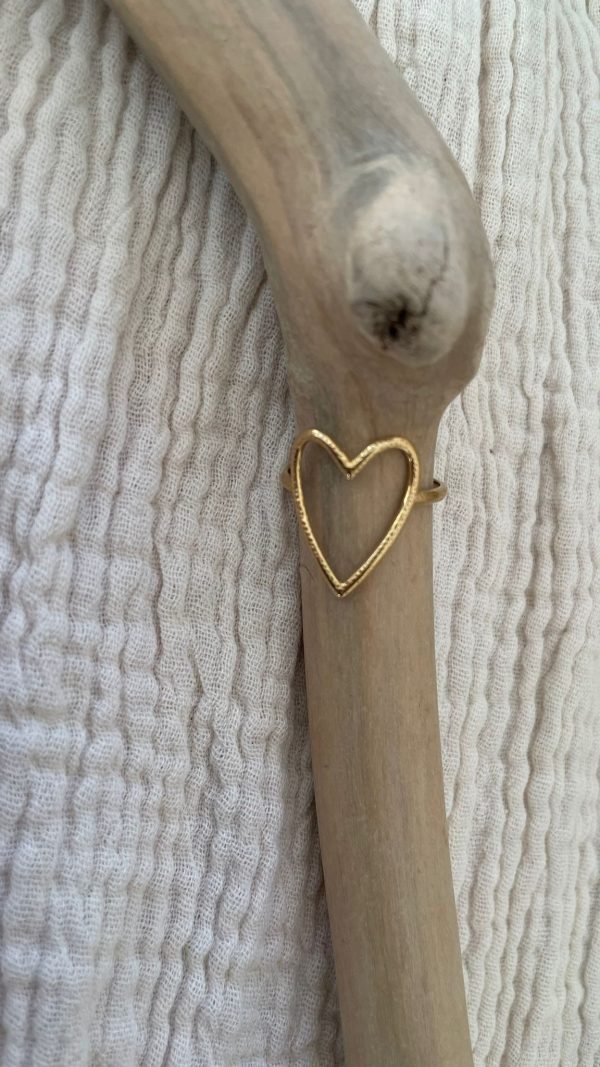 Bague coeur ajustable