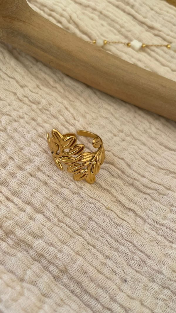 Bague feuille laurier ajustable – Image 5