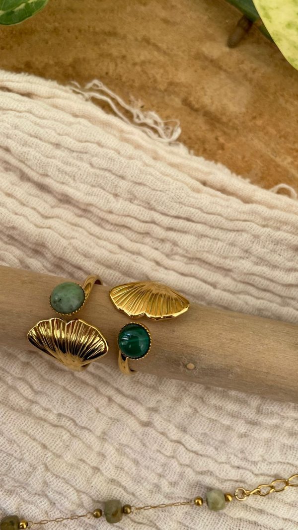 Bague feuille de ginkgo dorée – Image 8