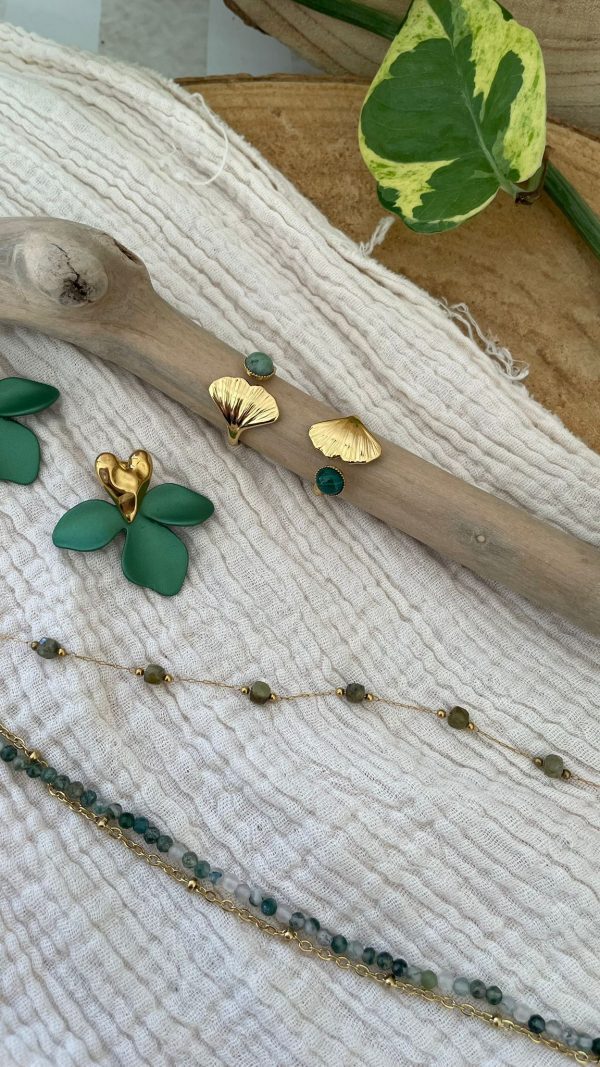 Bracelet doré et pierres vertes – Image 7