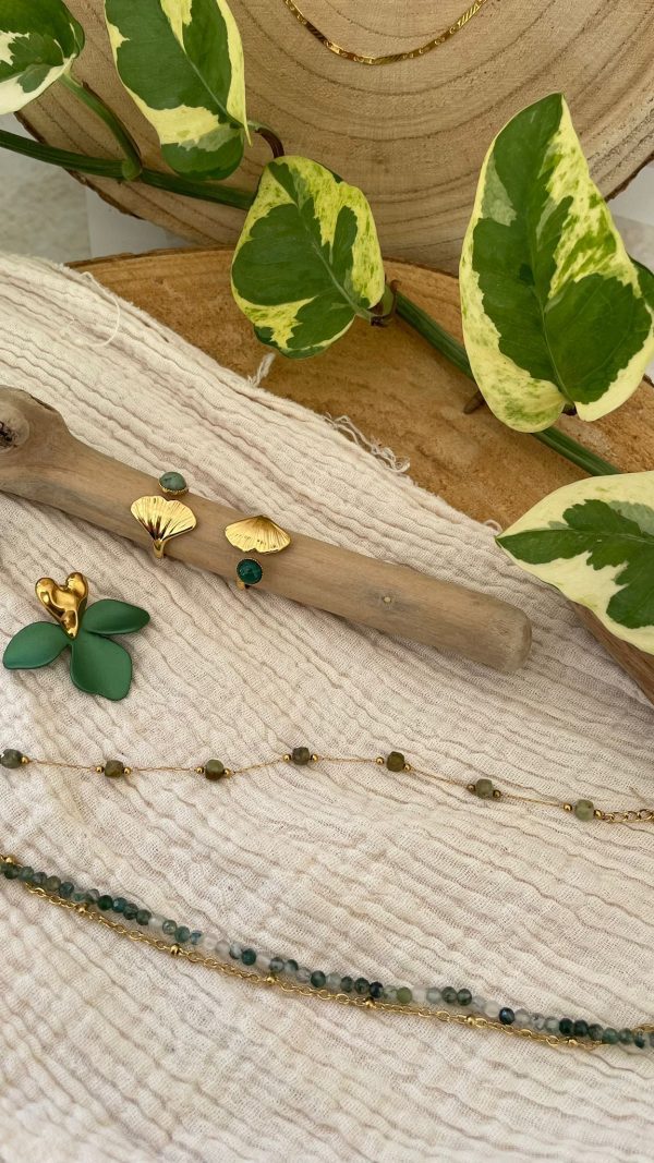 Bracelet doré et pierres vertes – Image 8