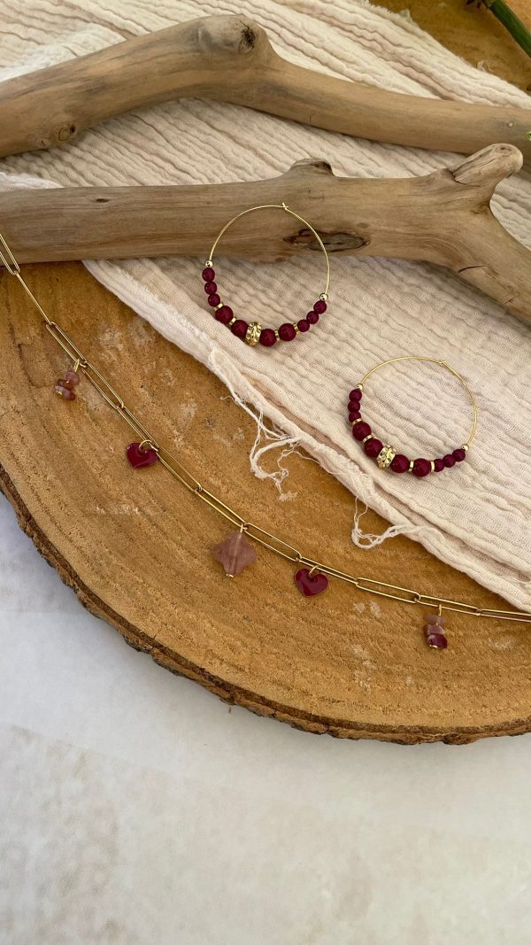 Collier prune et rose avec charms – Image 4