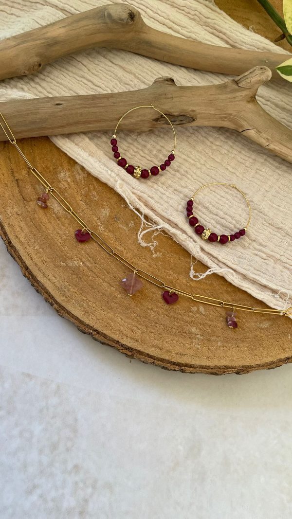 Collier prune et rose avec charms – Image 7