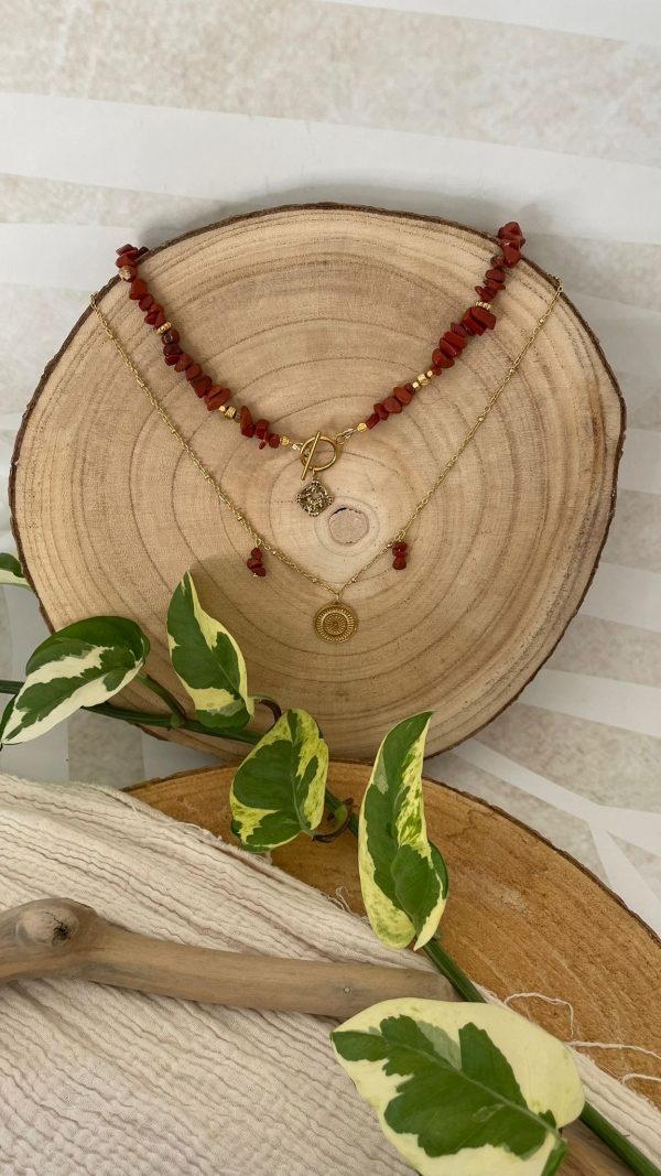 Collier longue chaîne doré et médaille – Image 2