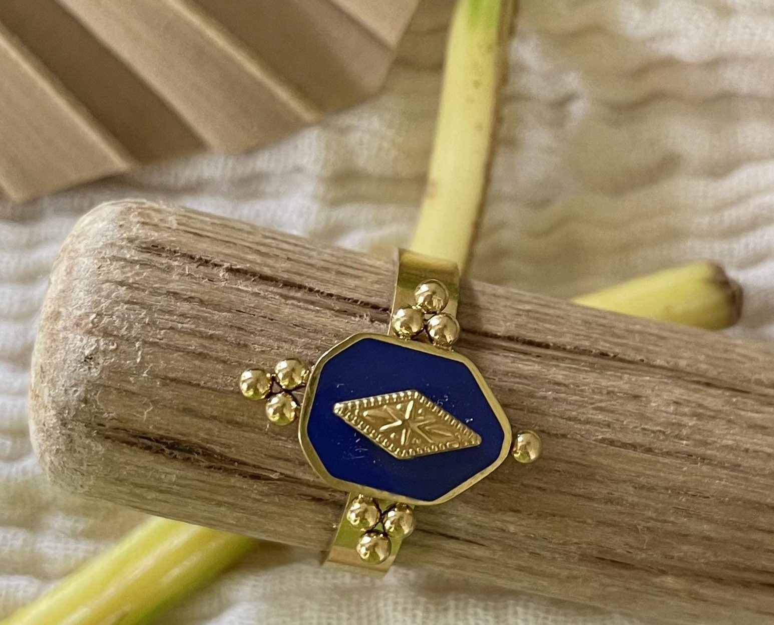 Bague bohème bleue