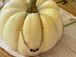 Bracelet doré et bleu simple