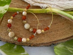 Créoles rouille et beige boheme