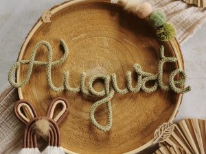 Décoration bébé thème forêt avec lapin et prénom au choix