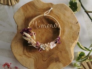 Mini cercle 10cm fleurs séchées violet amour