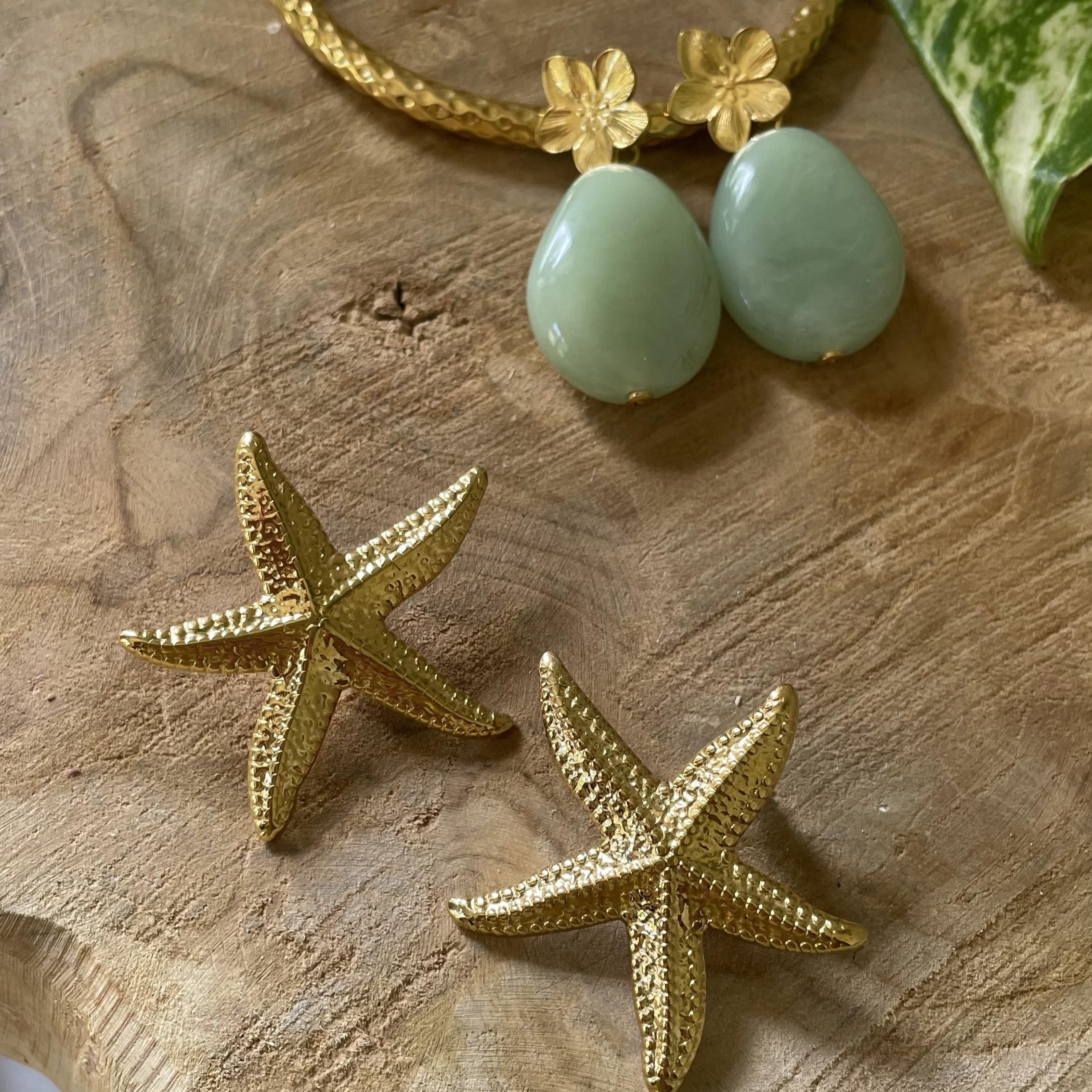 Boucles d'oreilles étoile de mer en acier inoxydable – Image 2